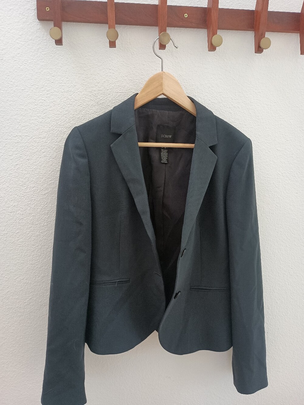 J.Crew Women's 2-Piece Wool Suit Blazer Trousers Charcoal Gray Size 8 Like New